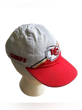 VTG Kansas City Chiefs Hat New Era 9Twenty 90s Y2K YOUTH Red White Embroidered
